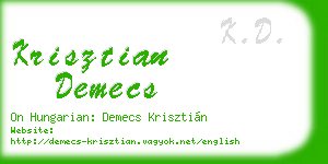 krisztian demecs business card